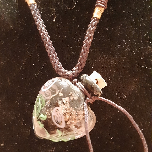 Murano Glass brown oil ashes urn bottle cork penda - Picture 2 of 3